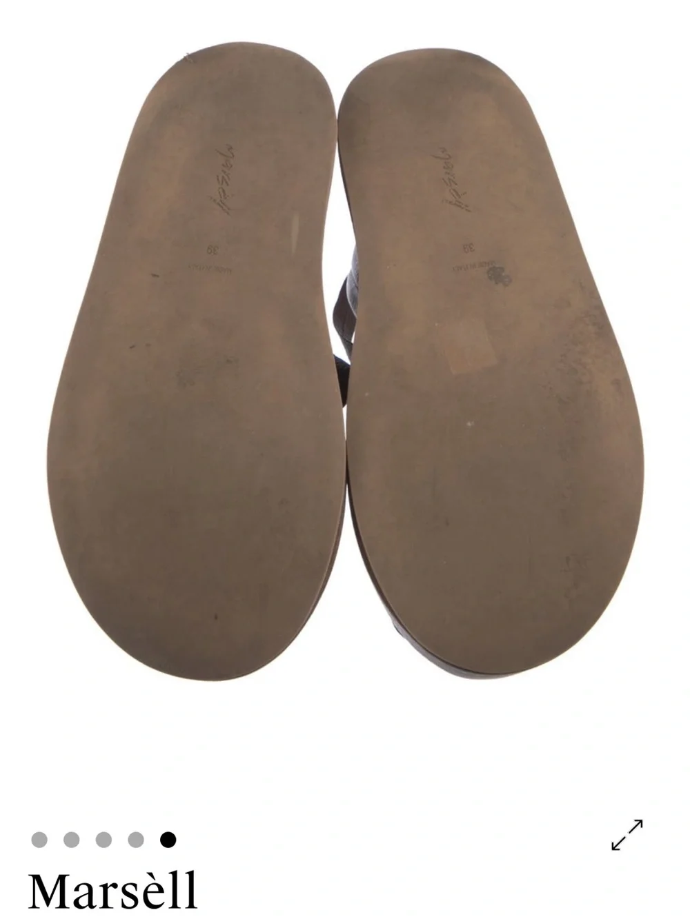 Marsèll Brown Leather Platform Wrap Sandals